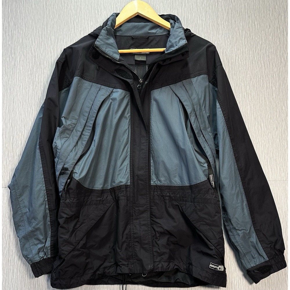 REI‎ ELEMENTS Nylon RAIN JACKET Outdoor Hike Heat Windbreaker Cost Men's Medium
